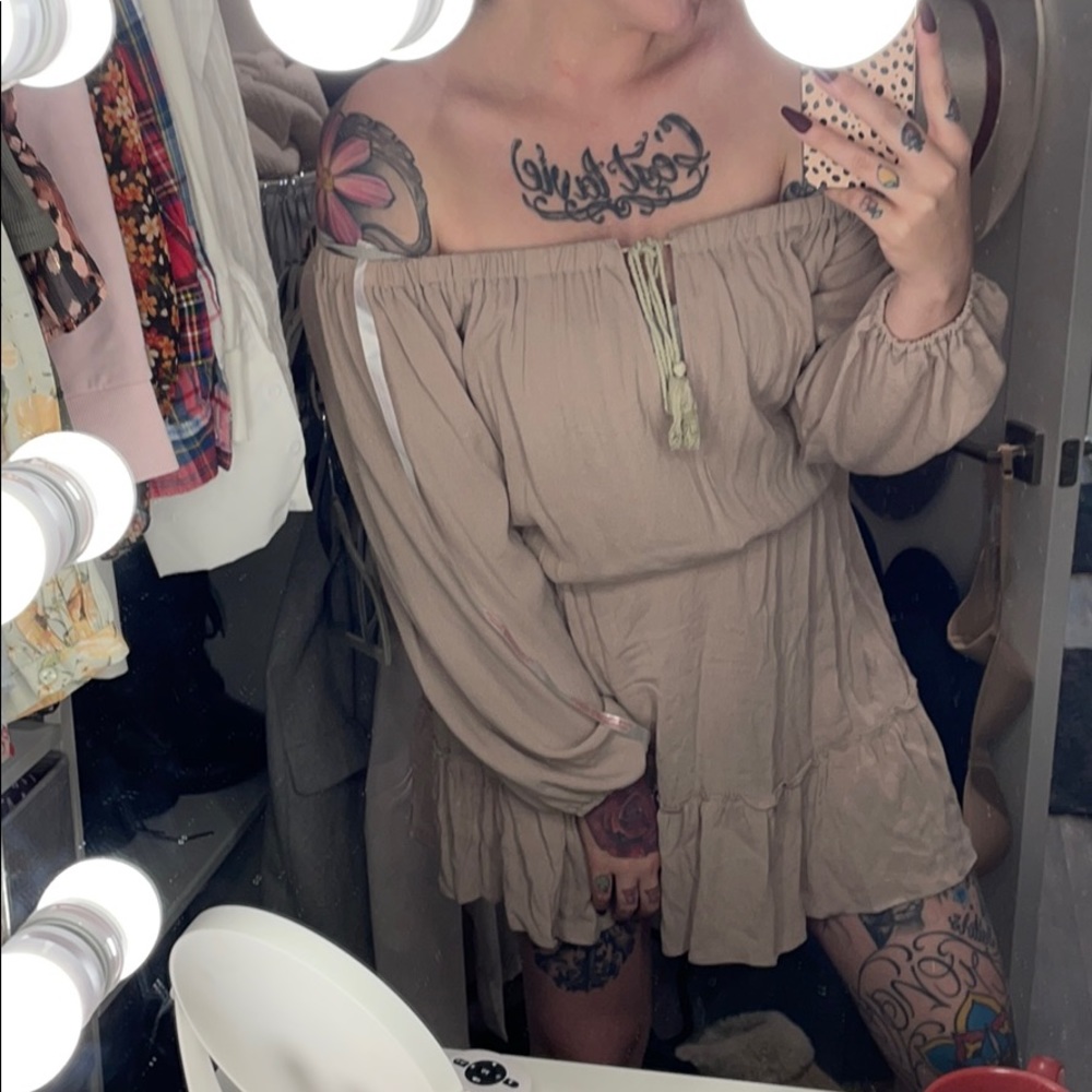 Mauve peasant dress